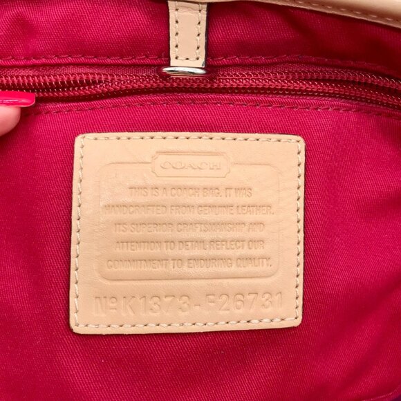 Coach Pink & Tan Leather Park Metro Convertible Tote F26731 - Picture 11 of 11